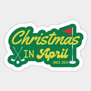 Christmas in April Funny Golf Majors and Tournaments Sticker